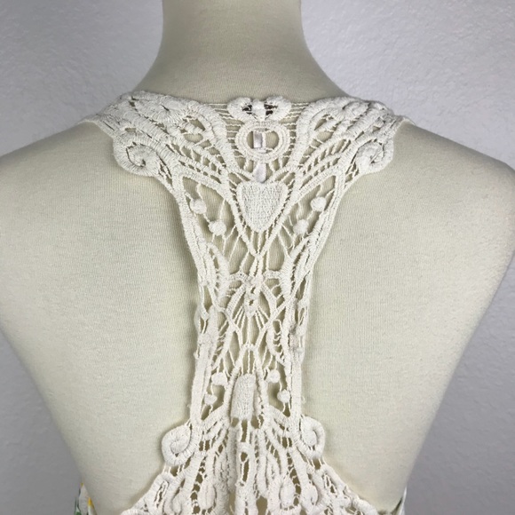 Free People Floral Crochet Asymmetrical Top T70 - Picture 7 of 8